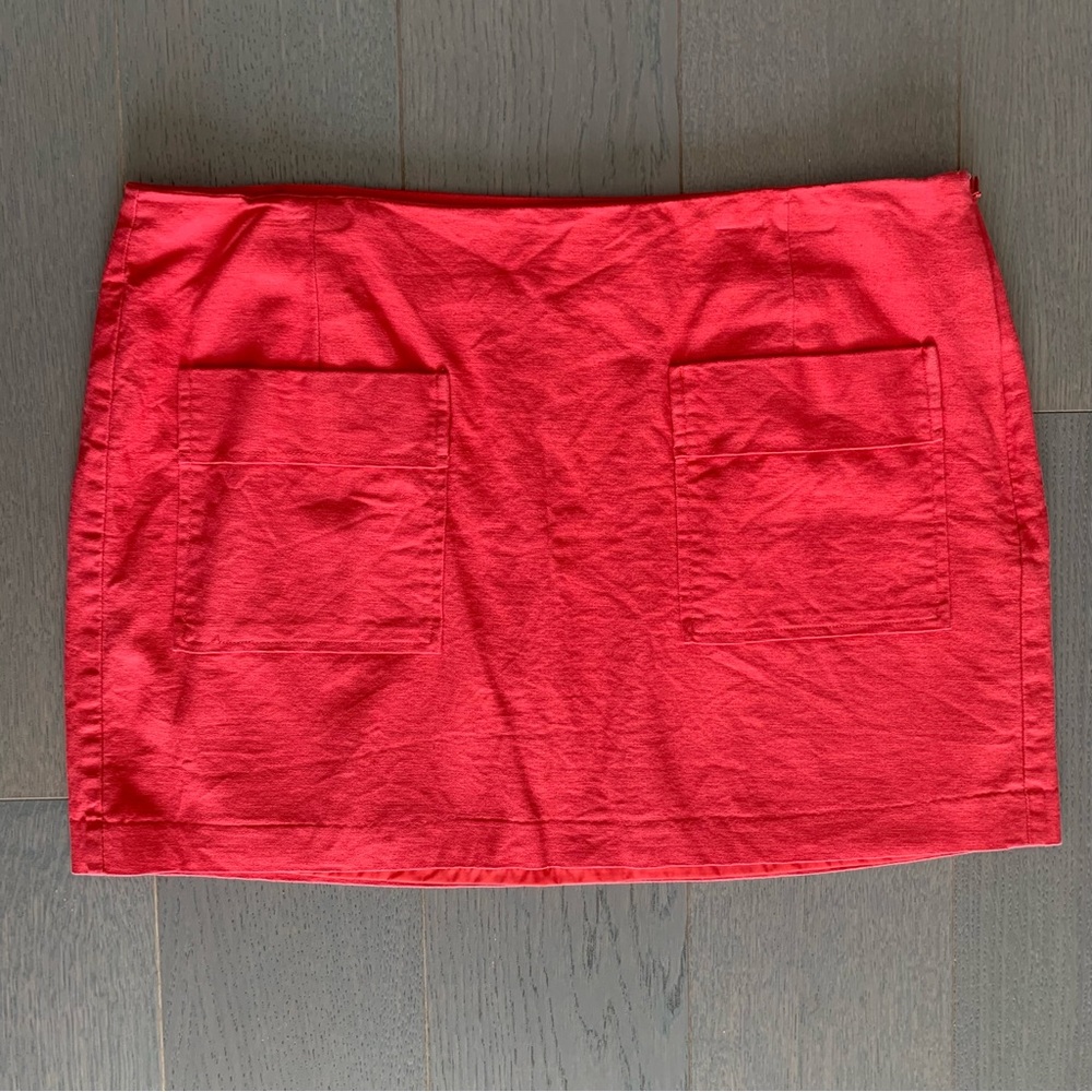 Gap Coral Linen Mini Skirt with Front Pockets